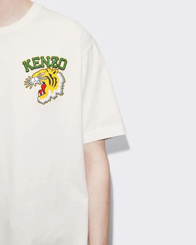 KENZO Men's and Women's Same Style 23 Spring and Summer Cotton Tiger Head Pattern Casual Fashion Loose T-shirt Color: Black Apricot White Size: M L XL XXL Three Standards Style Number: K 69